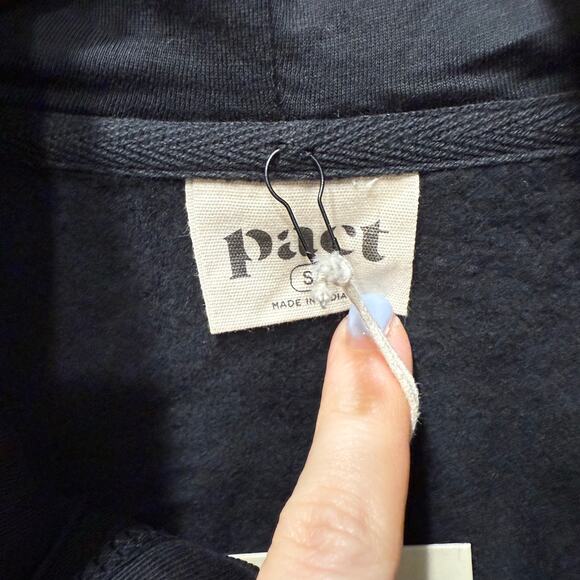 Pact NWT One For All Unisex Zip Hoodie Sweatshirt Black Sml Organic Sustainable - Picture 7 of 15